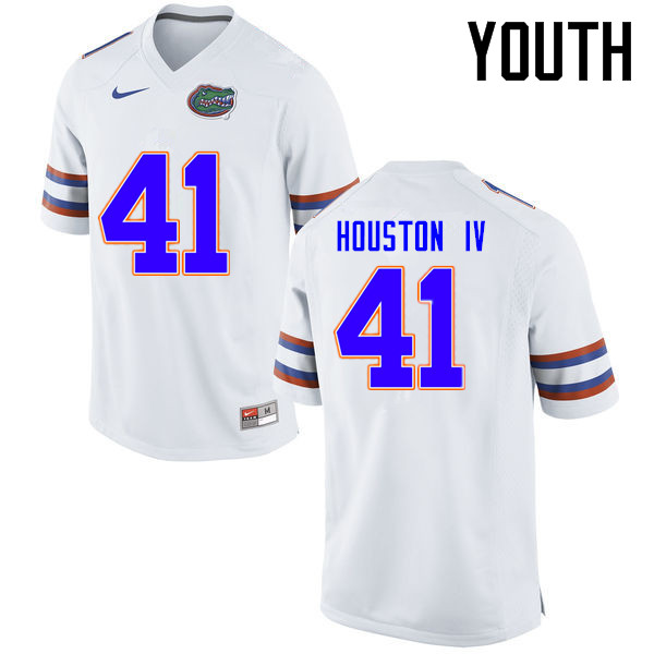 Youth Florida Gators #41 James Houston IV College Football Jerseys Sale-White - Click Image to Close